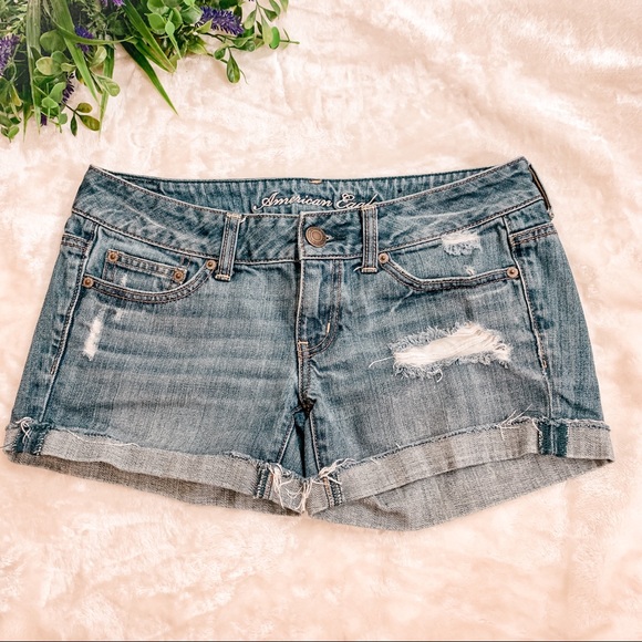 American Eagle Outfitters Pants - American Eagle Distressed Cuffed Jean Shorts